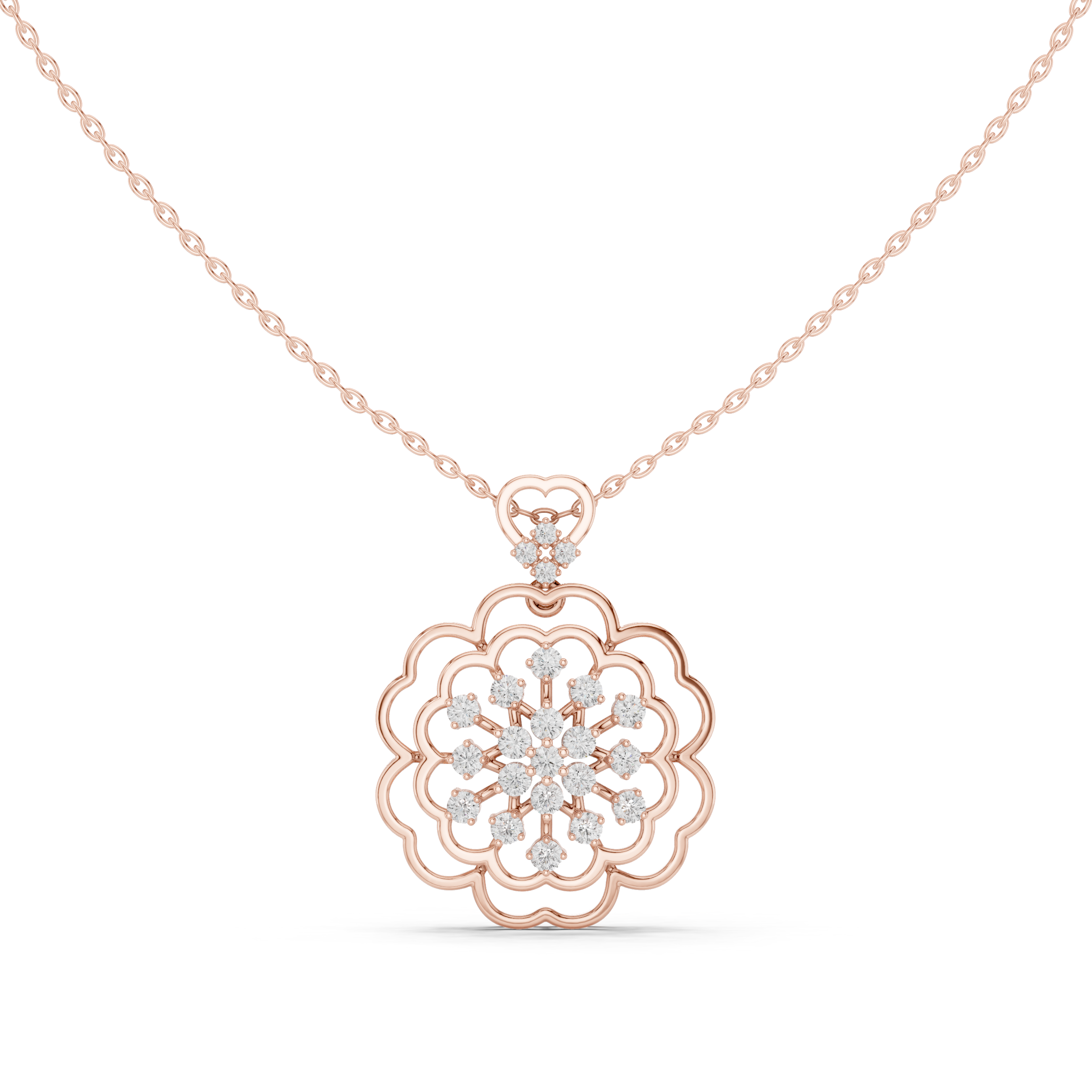 Floral Lab Grown Diamond Pendant