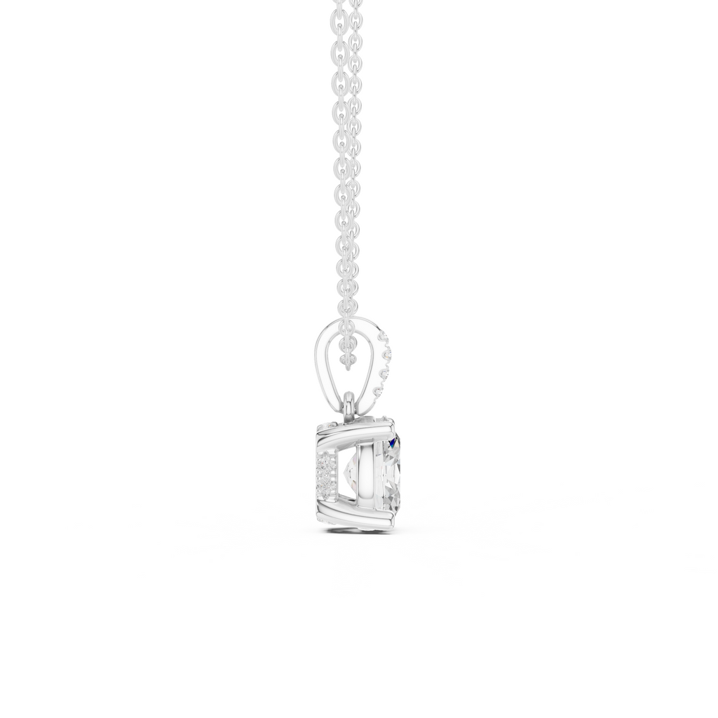 Oval Cut Solitaire Diamond Pendant