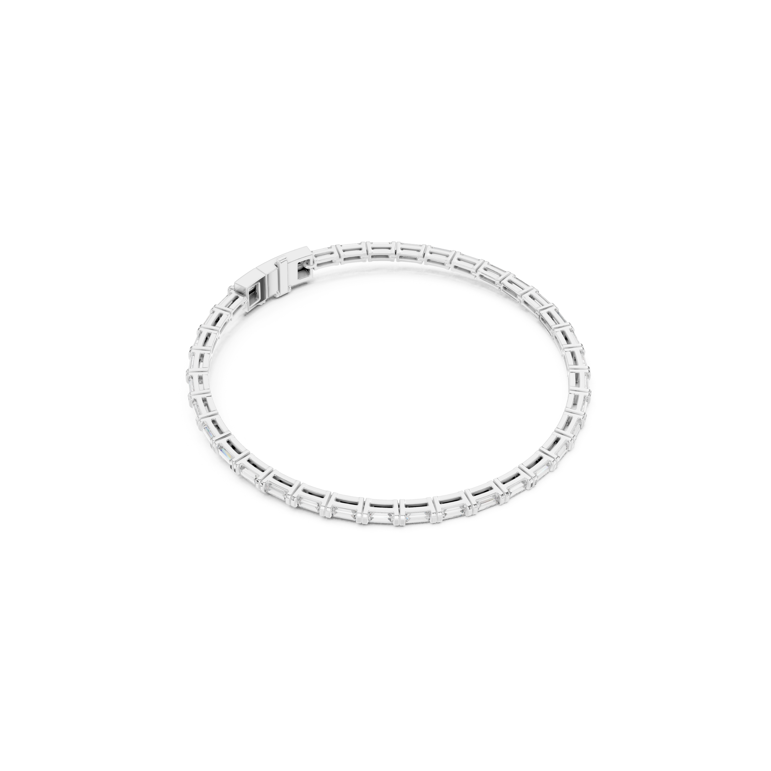 Baguette Cut Lab Grown Diamond Tennis Bracelet
