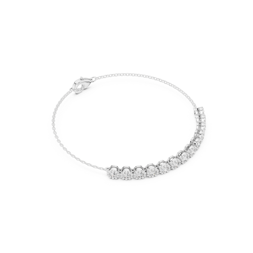 Cluster Lab Grown Diamond Chain Bracelet