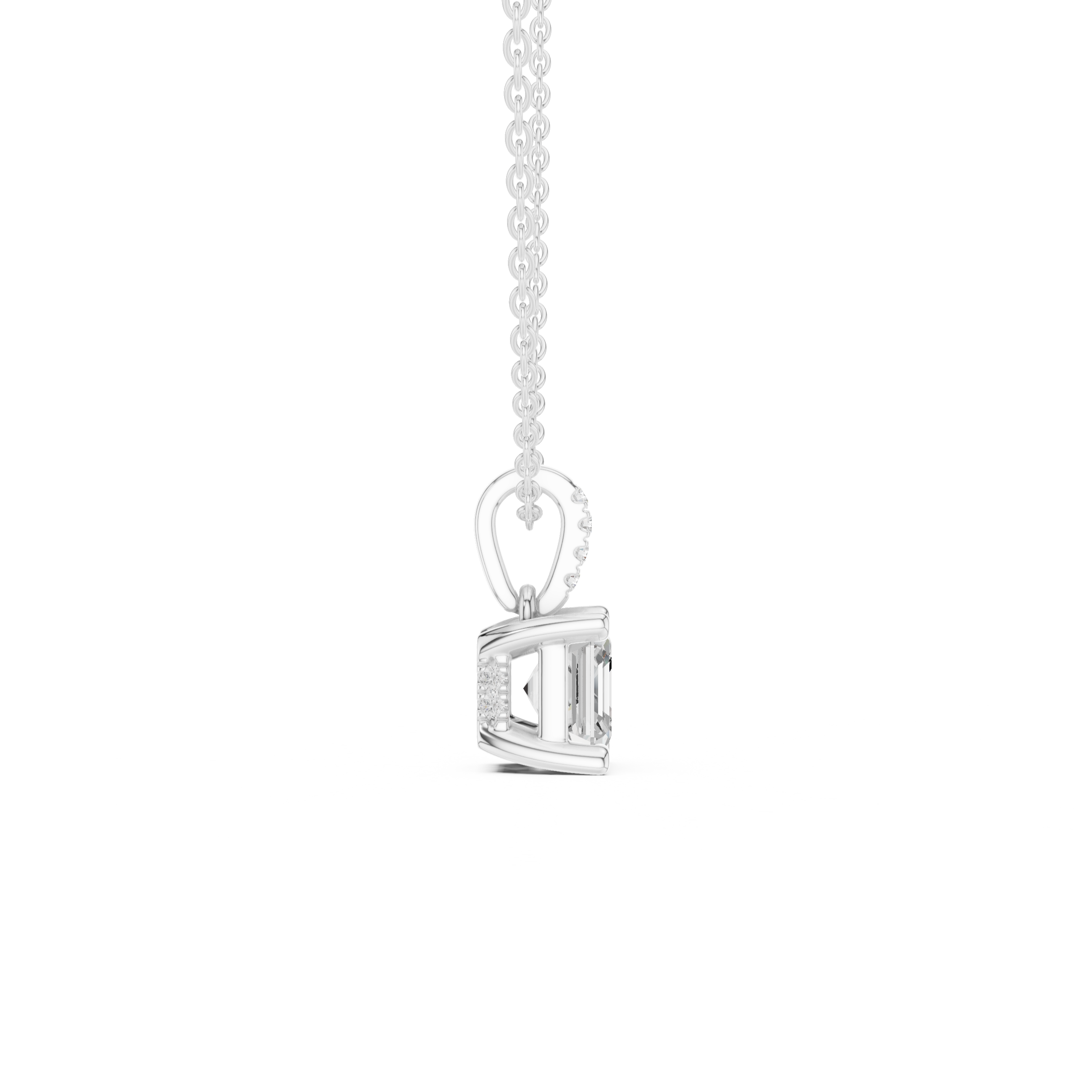 Asscher Cut Solitaire Diamond Pendant