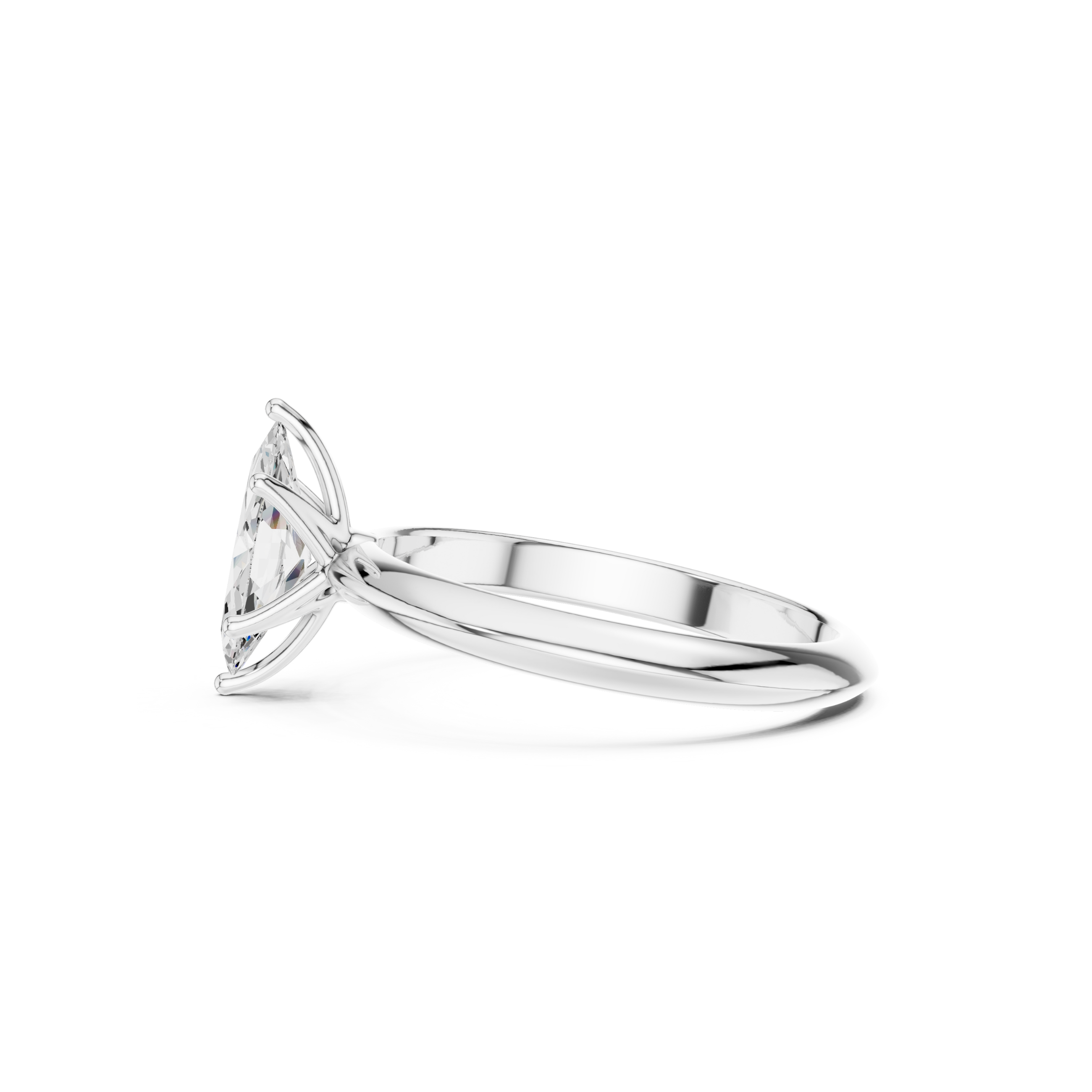 Marquise-Cut Solitaire Lab Grown Diamond Ring