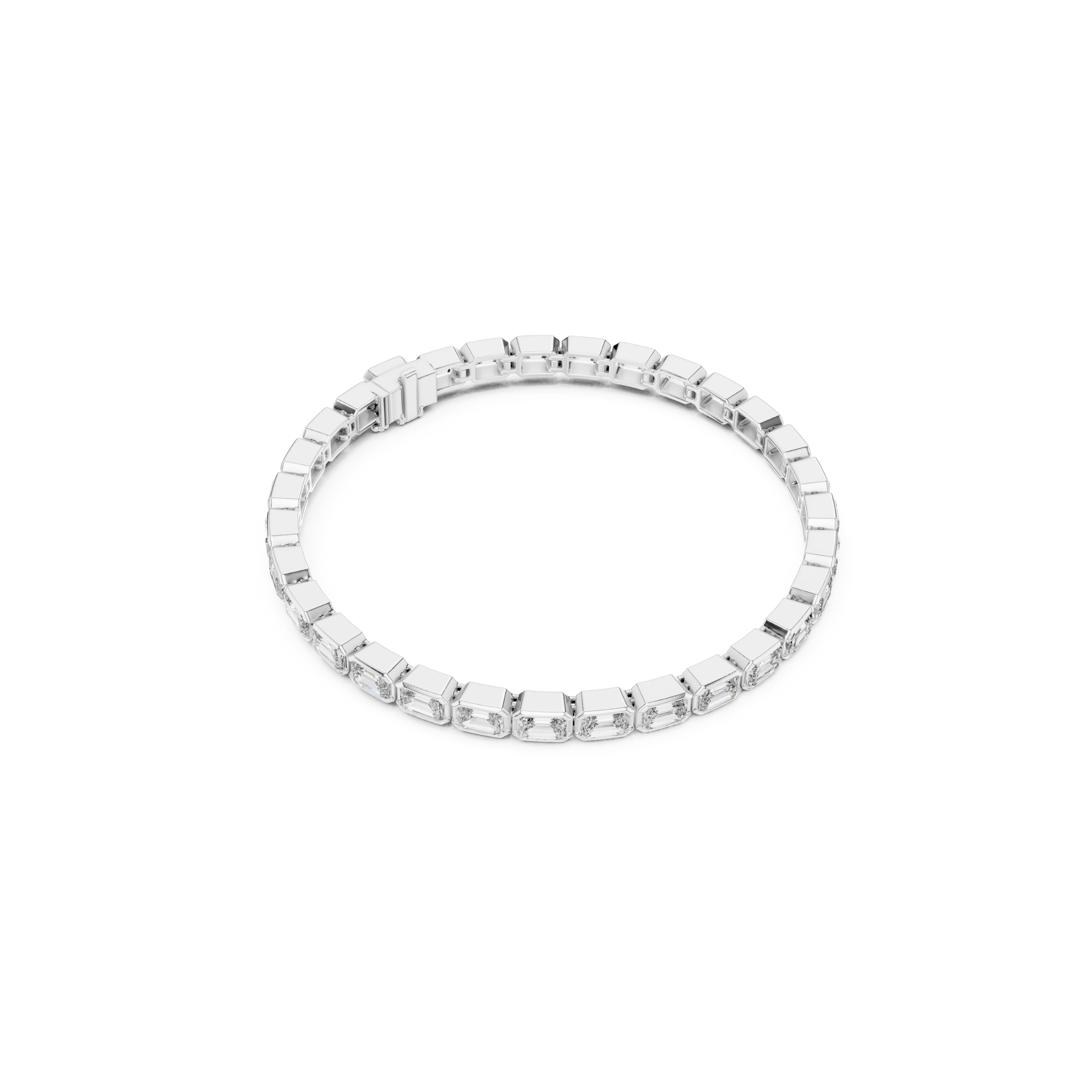 Emerald-Cut Lab Grown Diamond Tennis Bracelet