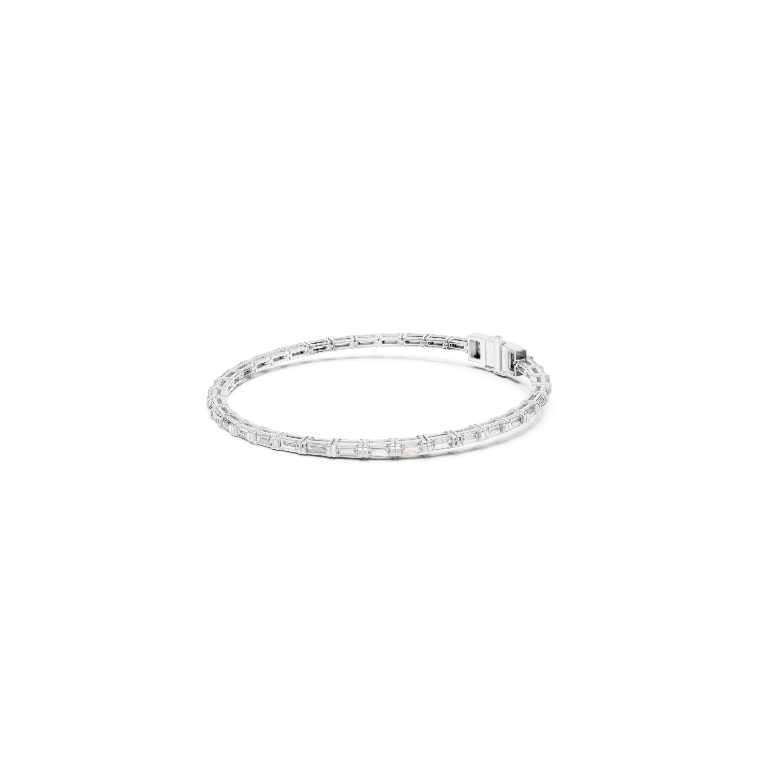 Baguette Cut Lab Grown Diamond Tennis Bracelet