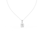 Emerald Cut Diamond Halo Pendant