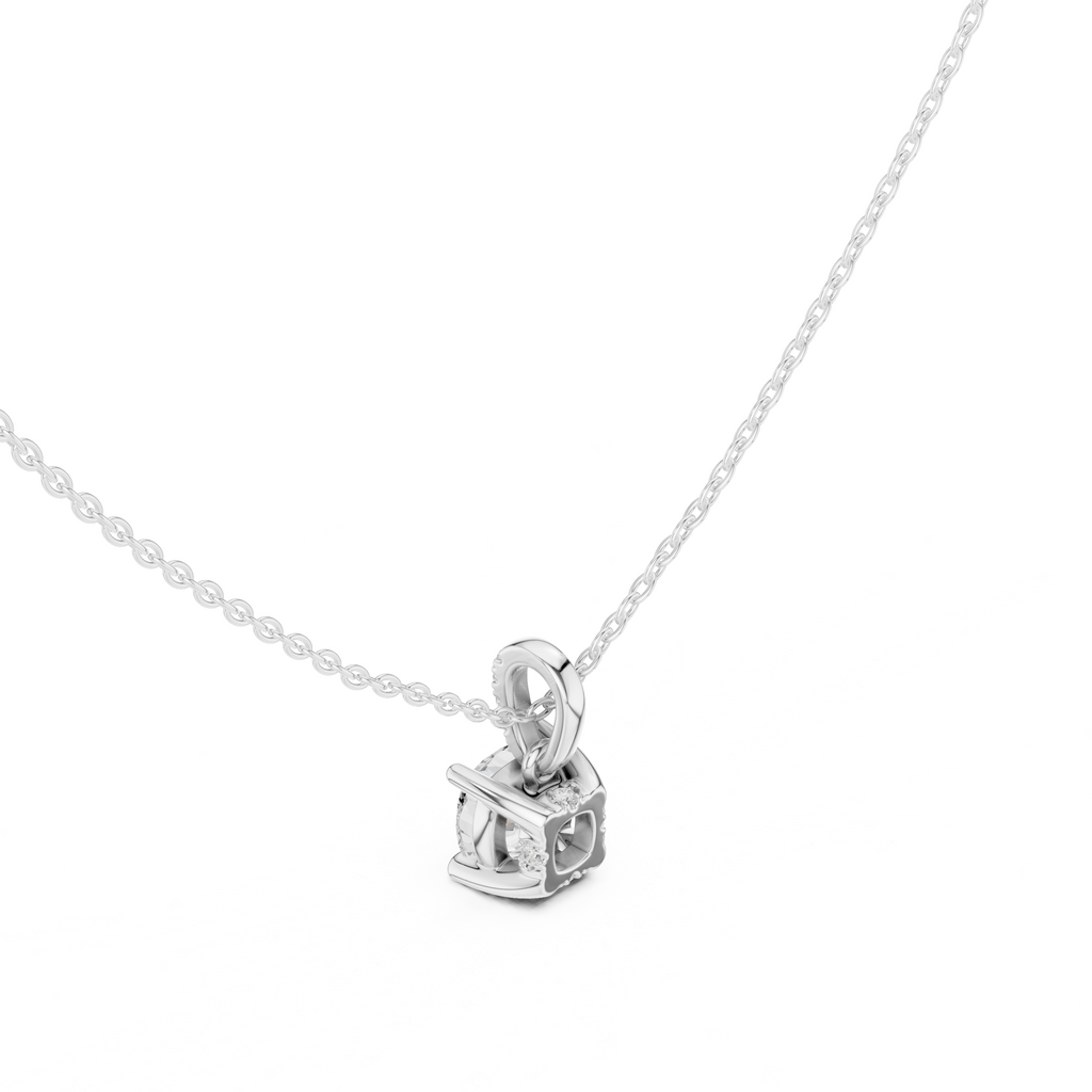 Cushion Cut Solitaire Diamond Pendant