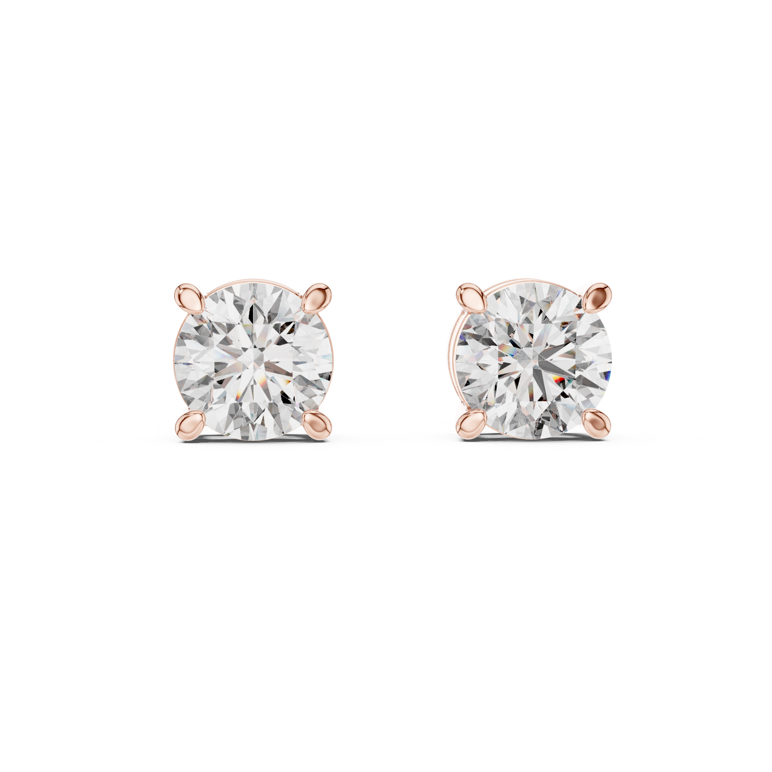 Classic Round Solitaire Diamond Stud