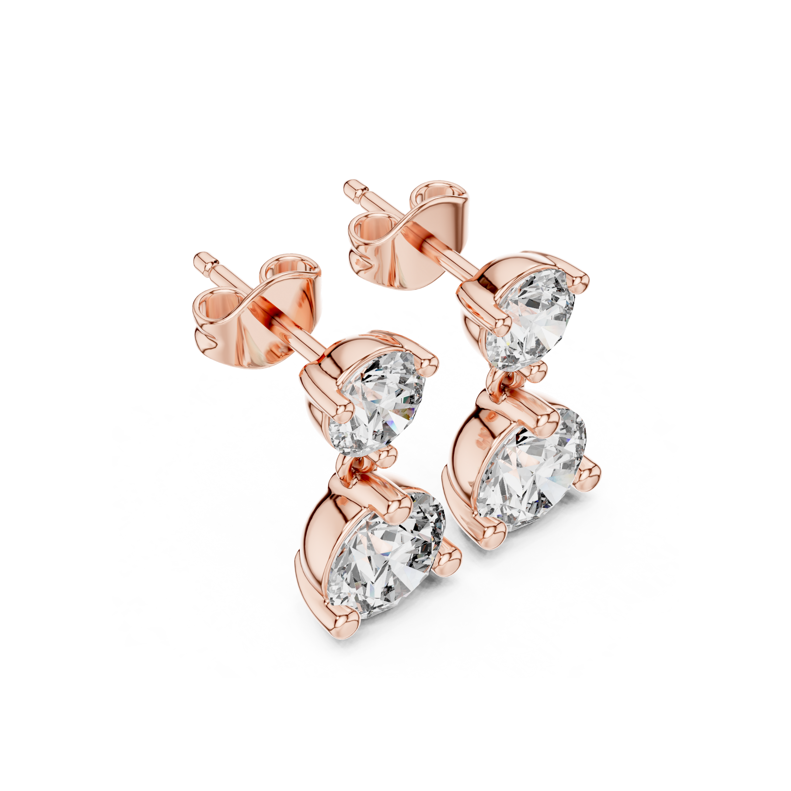 Classic Two-Stone Diamond Drop Earrings