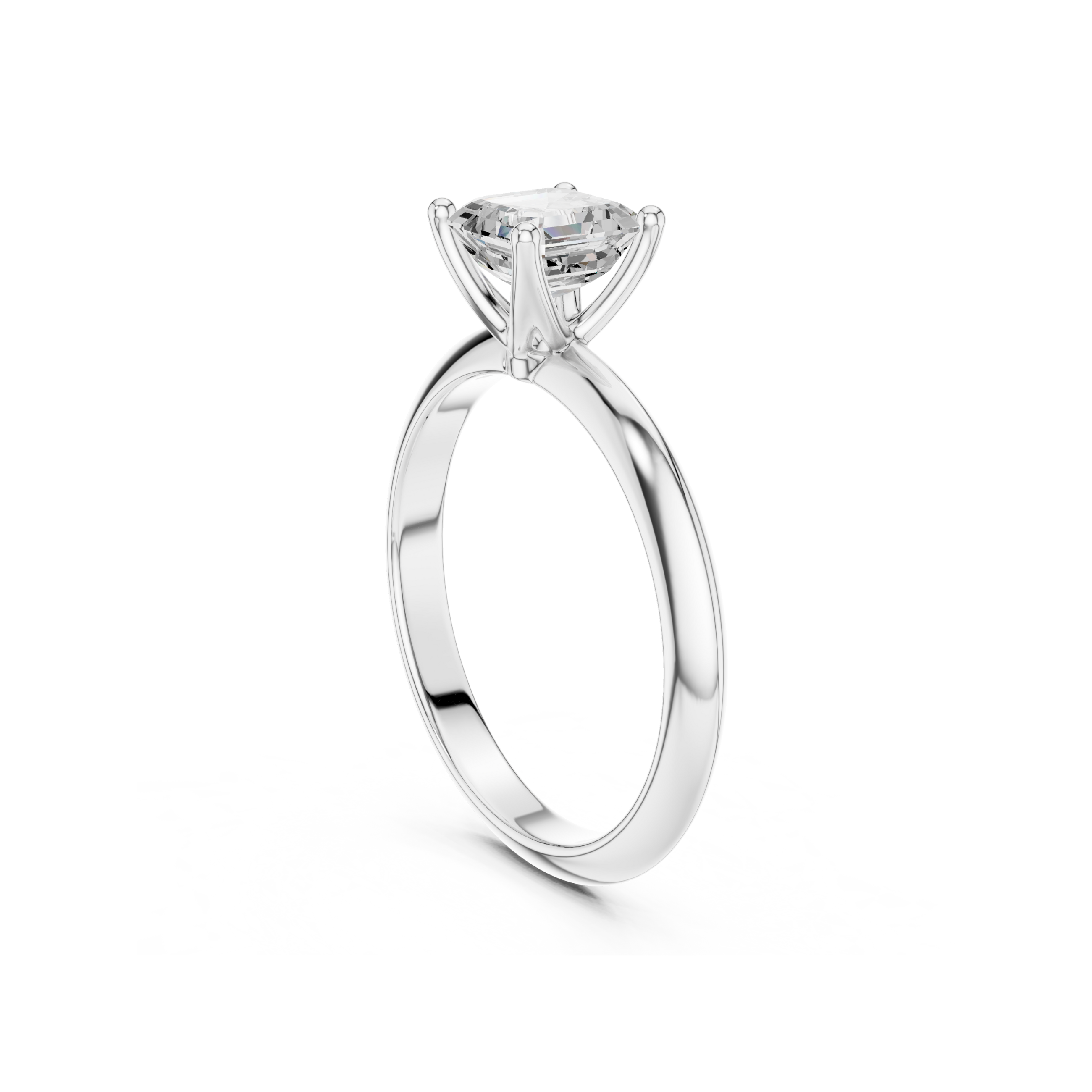Asscher Cut Solitaire Lab Grown Diamond Ring