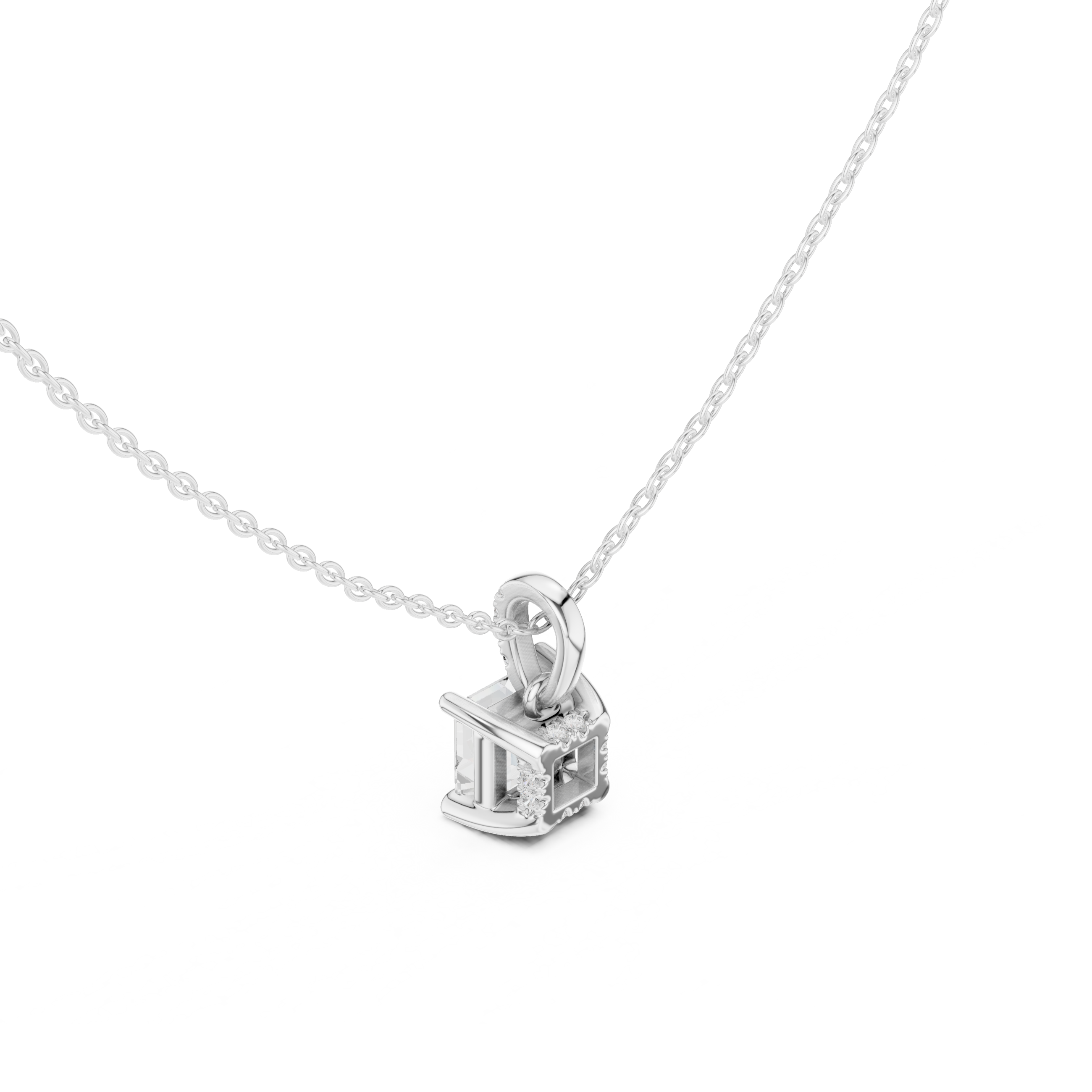 Asscher Cut Solitaire Diamond Pendant