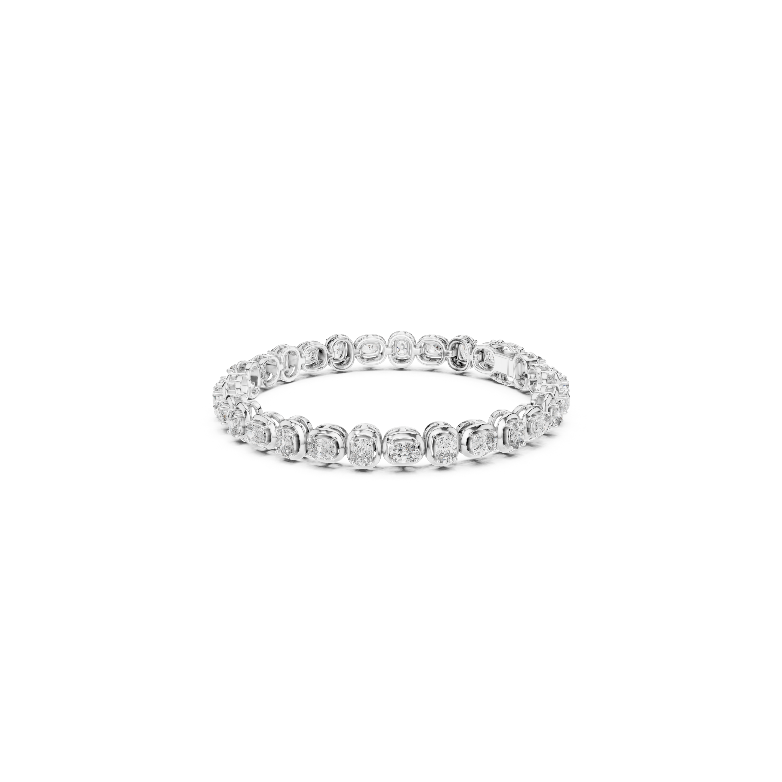 Cushion Cut Lab Grown Diamond Tennis Bracelet