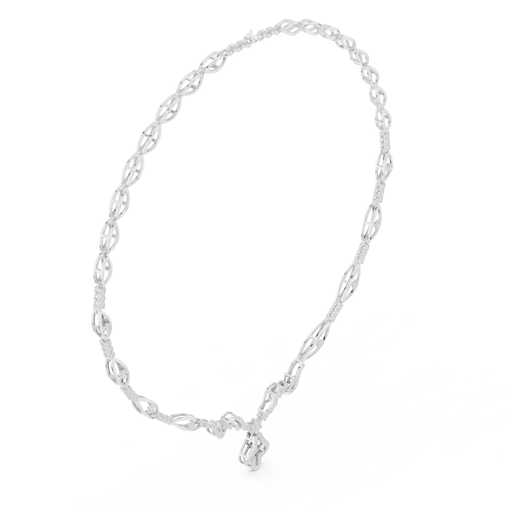 Intricate Vine Design Lab Grown Diamond Necklace