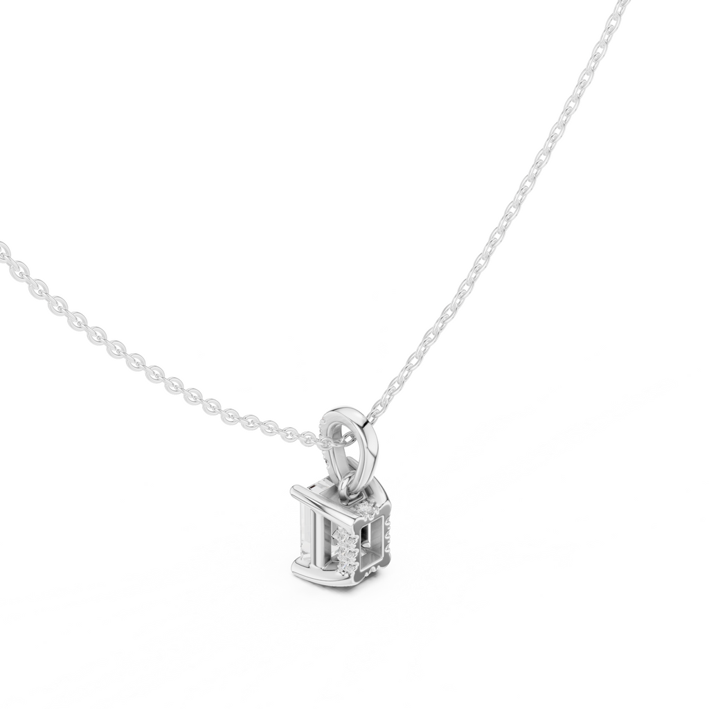 Emerald Cut Solitaire Diamond Pendant