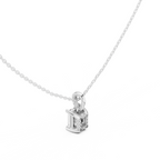 Emerald Cut Solitaire Diamond Pendant