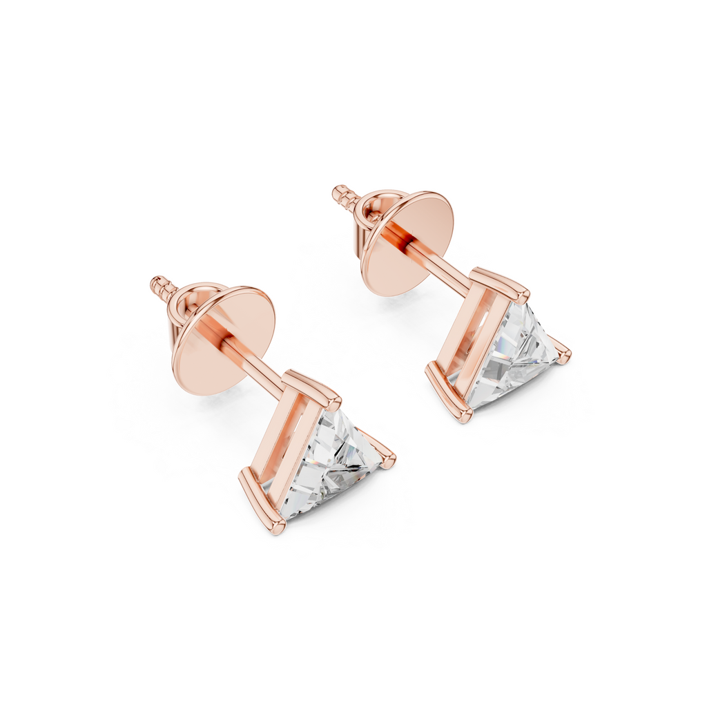 Trillion-Cut Lab Grown Diamond Stud