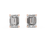 Emerald-Cut Lab Grown Diamond Stud