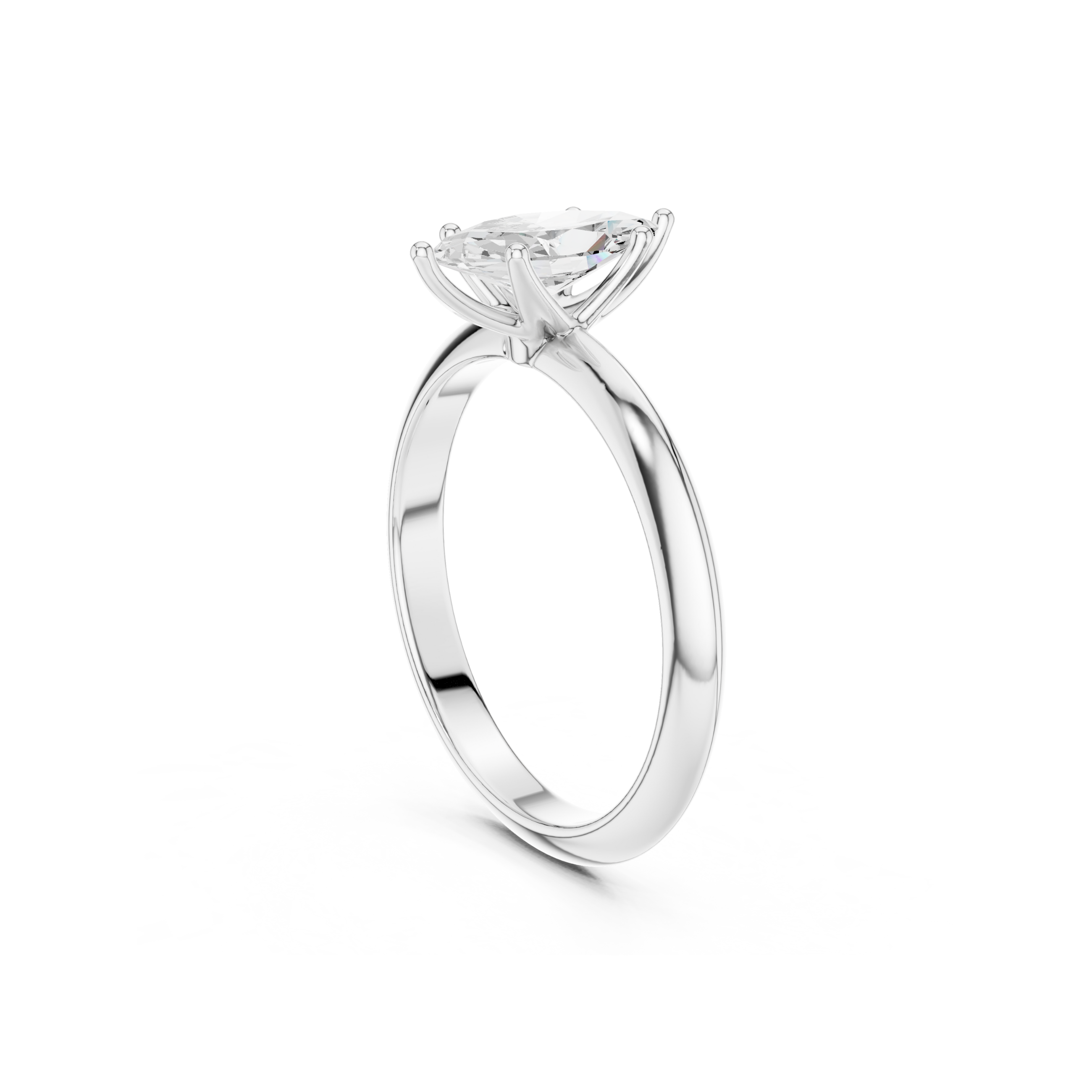 Marquise-Cut Solitaire Lab Grown Diamond Ring