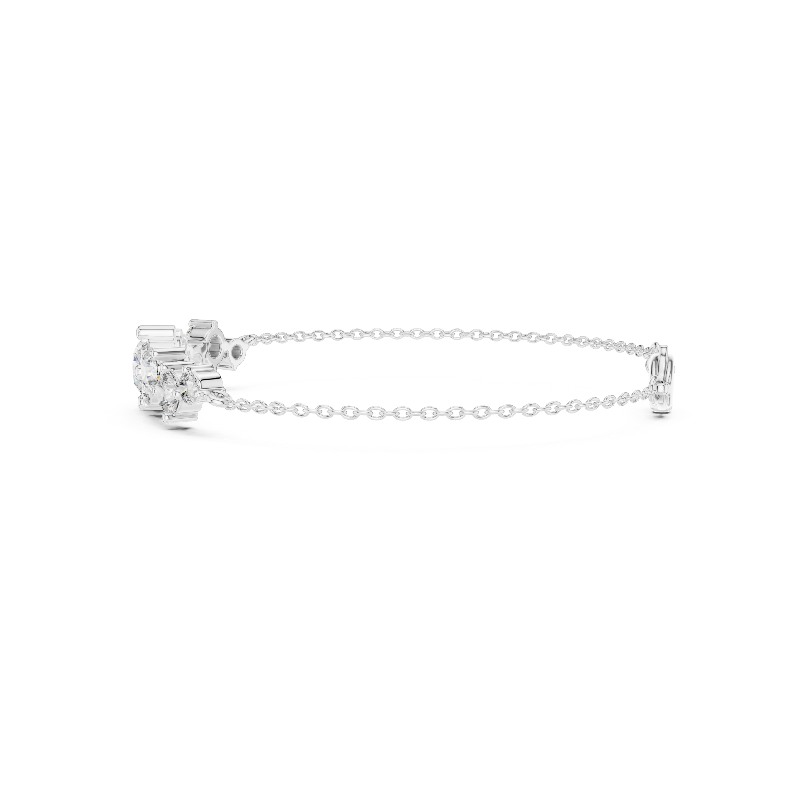 Cluster Lab Grown Diamond chain Bracelet