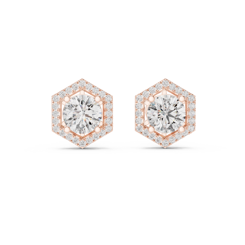 Hexagon Lab Grown Diamond Stud