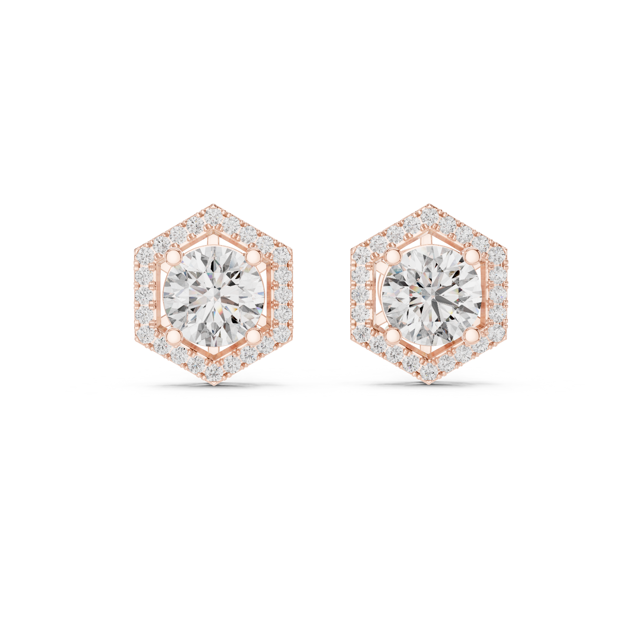Hexagon Lab Grown Diamond Stud