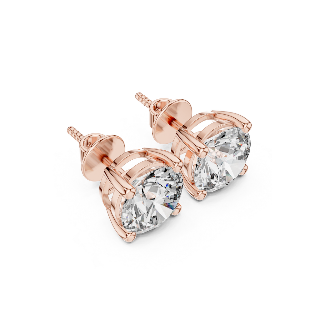 Round Cut Solitaire Lab Grown Diamond Stud