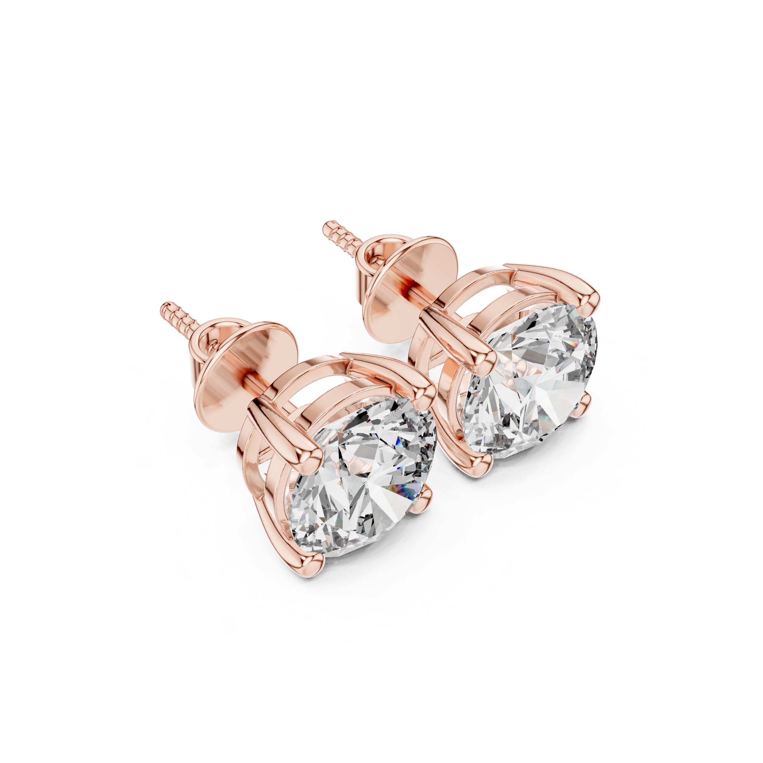 Round Cut Solitaire Lab Grown Diamond Stud