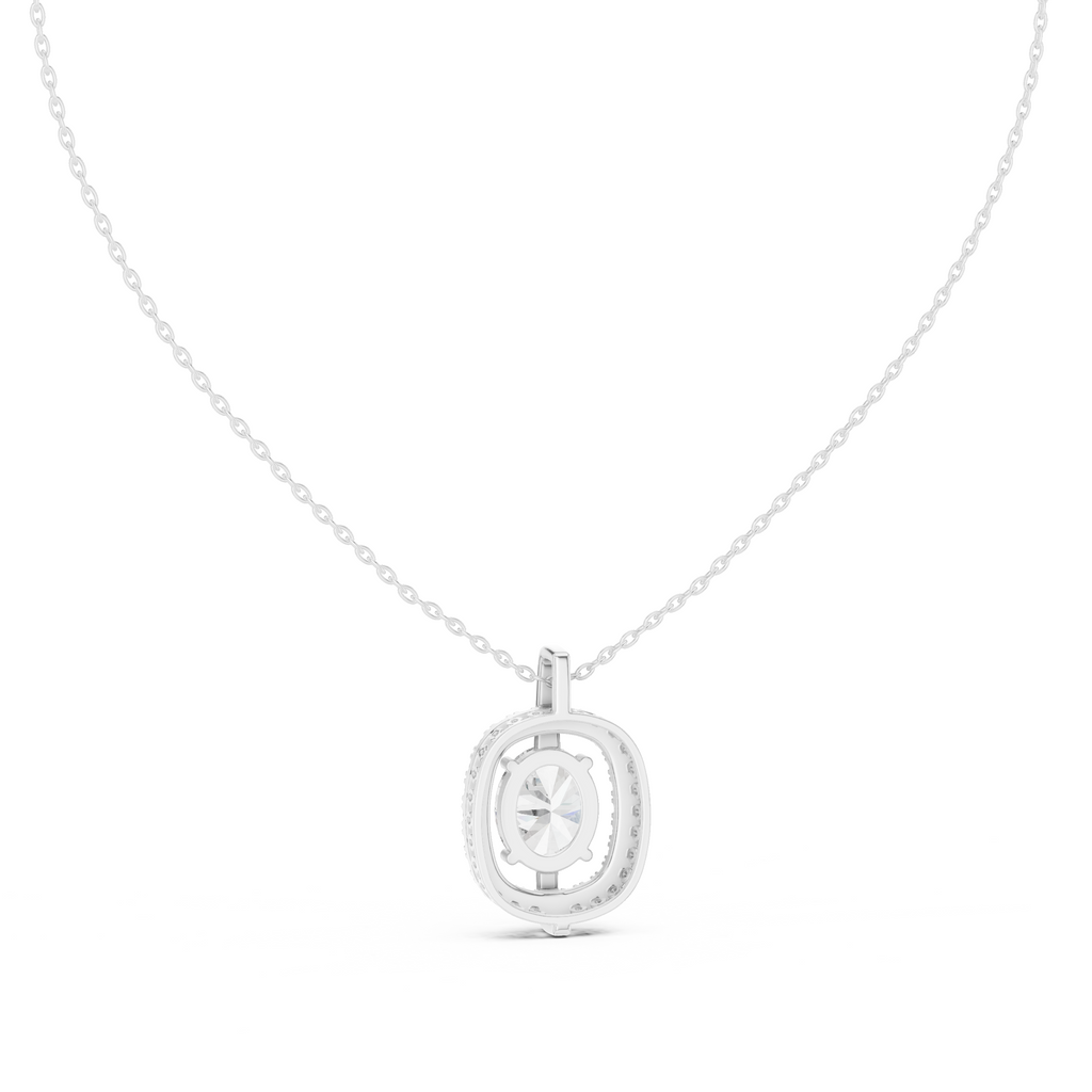 Classic Oval Lab Grown Diamond Solitaire Pendant