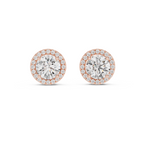 Round Halo Lab Grown Diamond Stud