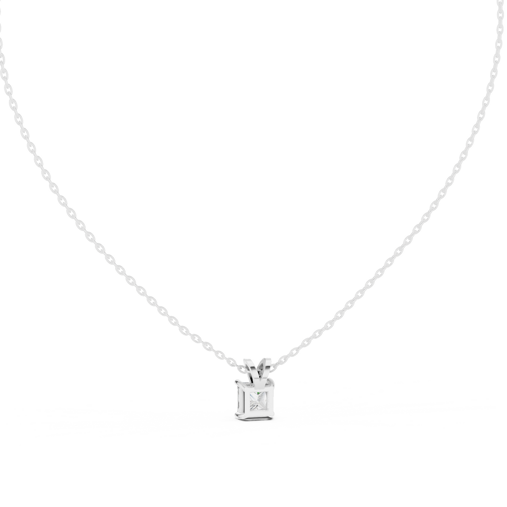 Slick Princess Cut Solitaire Diamond Pendant
