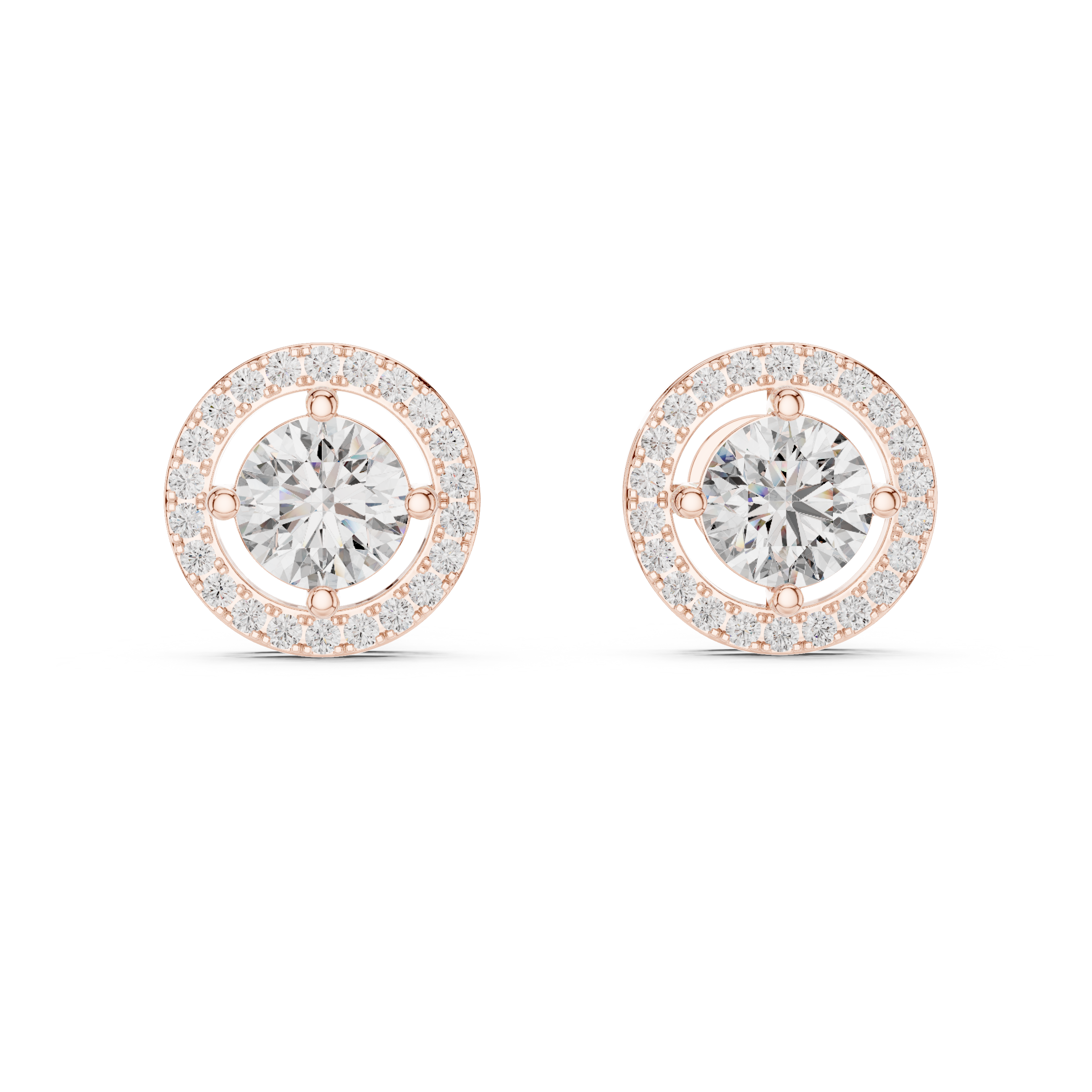 Elegant Halo Lab Grown Diamond Earring