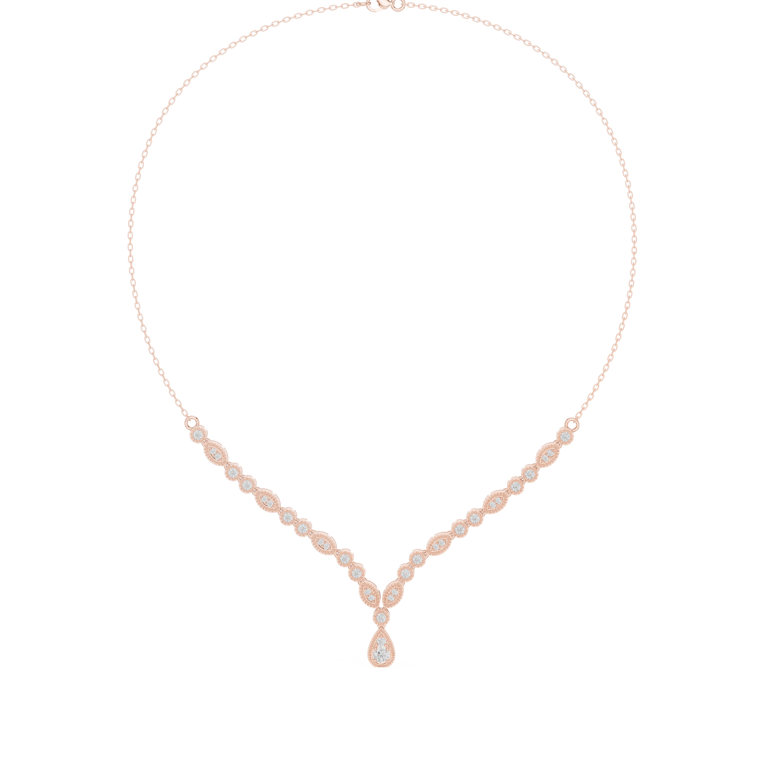 Elegant Lab Grown Diamond Drop Necklace
