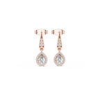 Pear-Shaped Diamond Halo Drop Earring