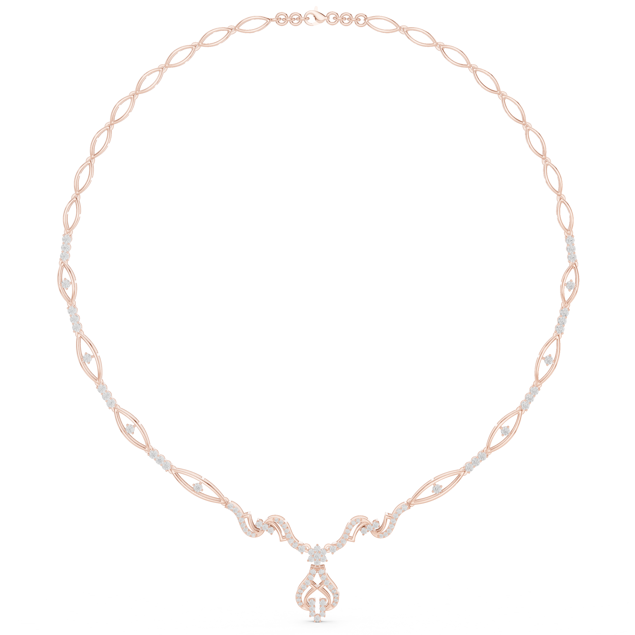 Intricate Vine Design Lab Grown Diamond Necklace