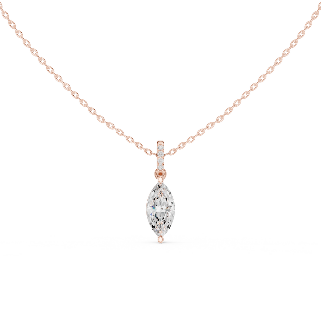 Marquise Cut Solitaire Diamond Pendant
