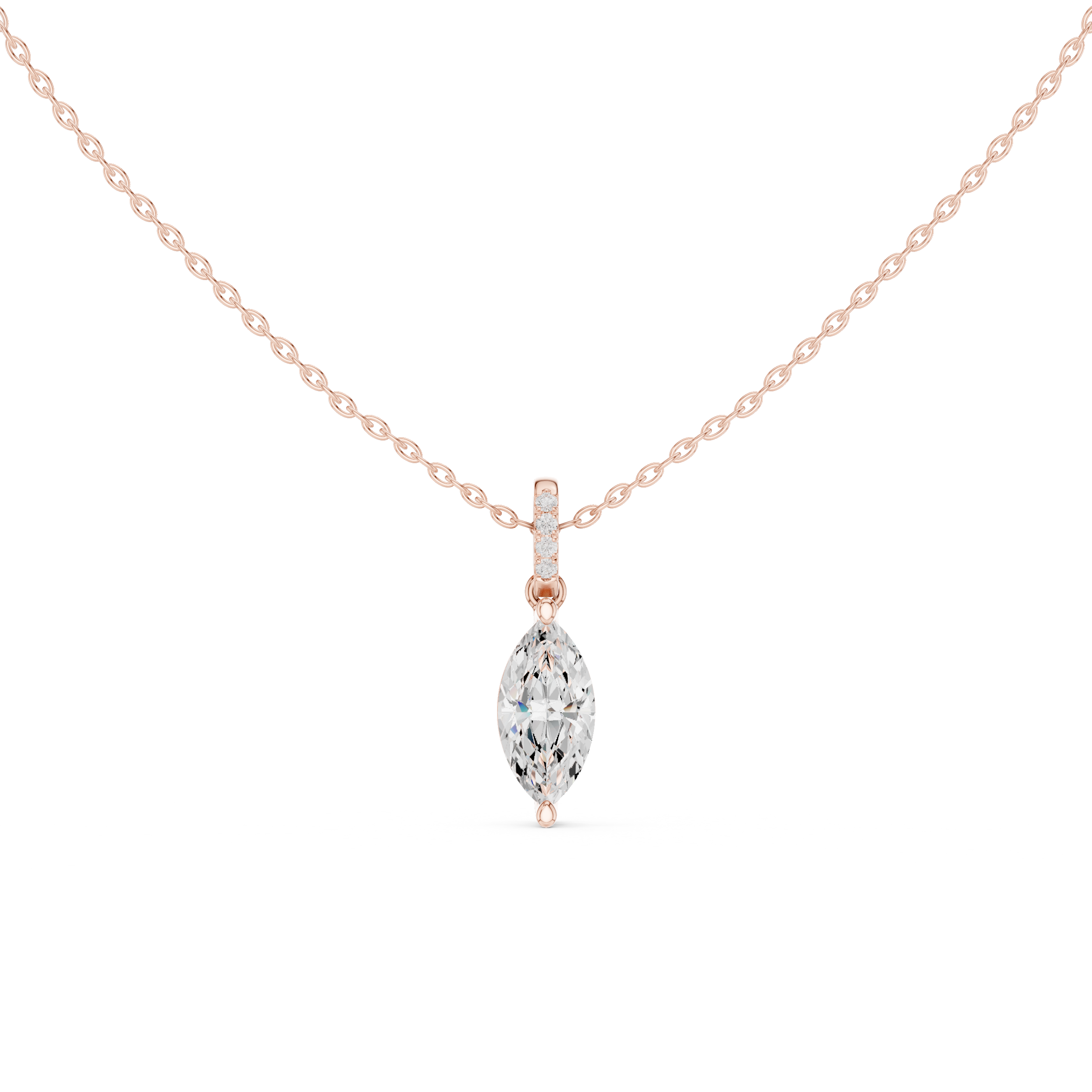 Marquise Cut Solitaire Diamond Pendant
