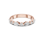 Marquise and Round Lab Grown Diamond Band