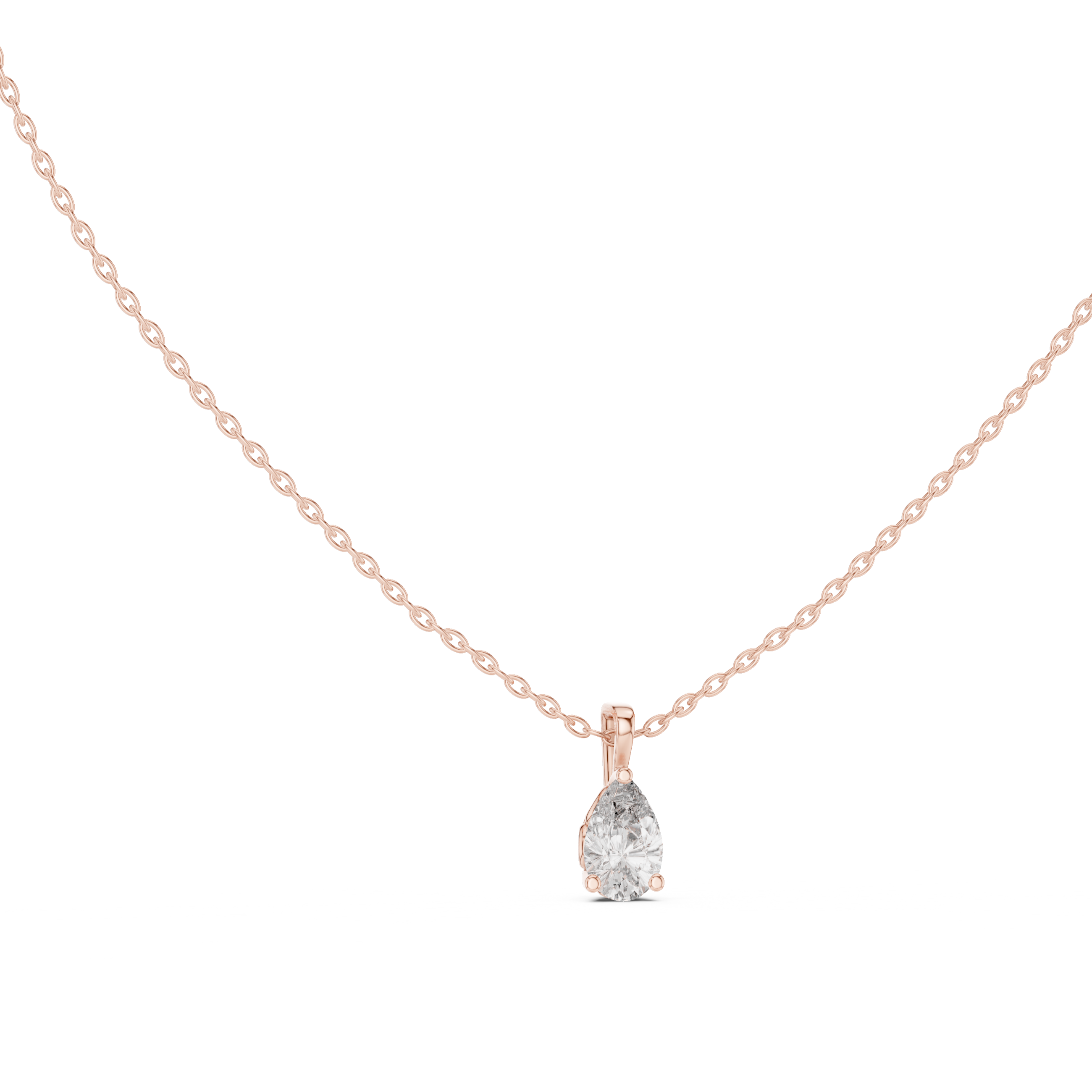 Pear Cut Solitaire Lab Grown Diamond Pendant
