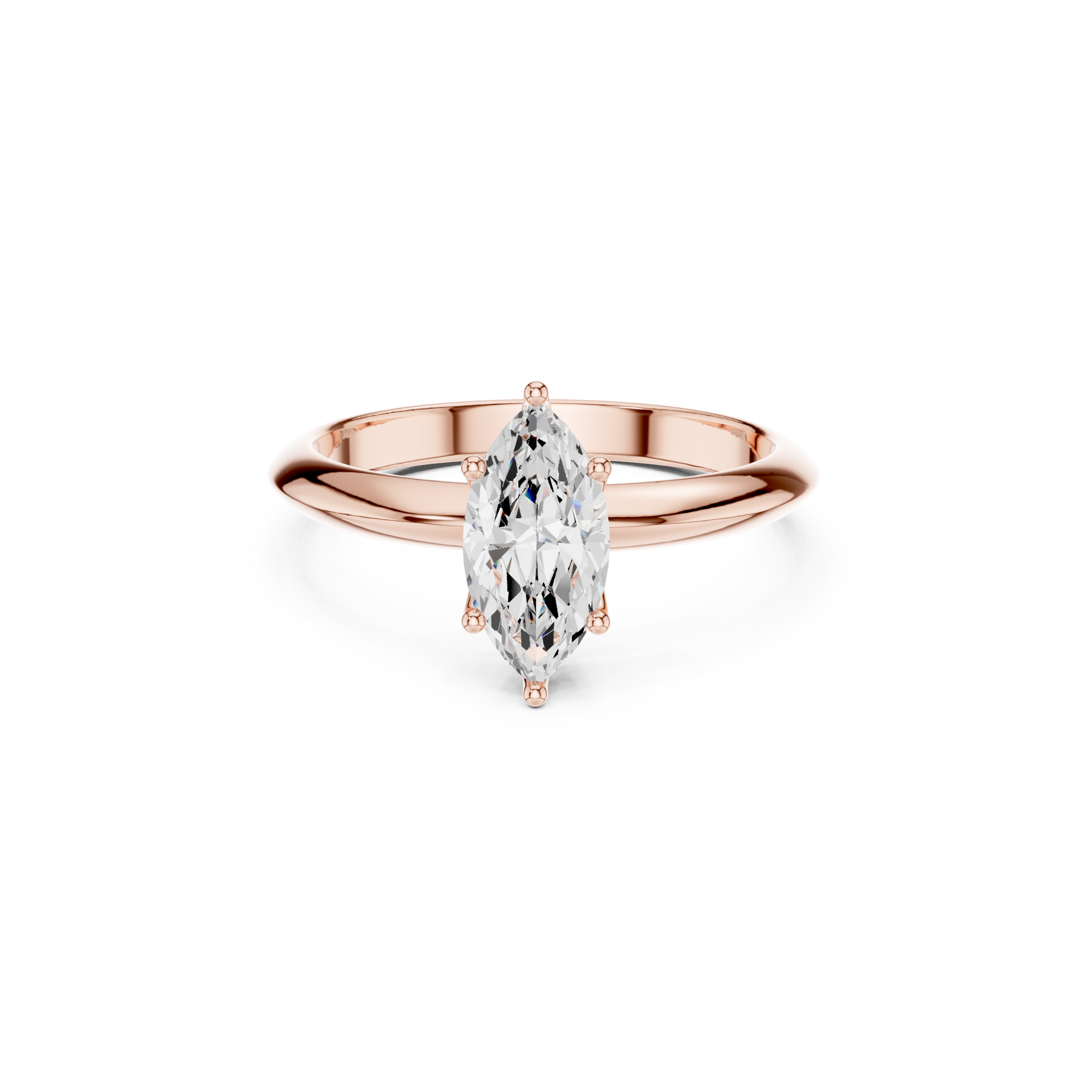 Marquise-Cut Solitaire Lab Grown Diamond Ring
