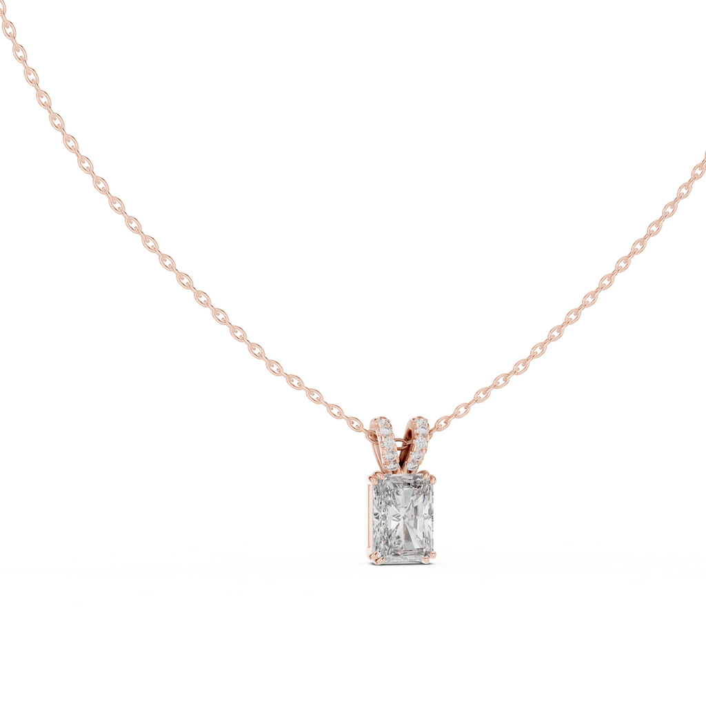 Radiant Cut Solitaire Lab Grown Diamond Pendant