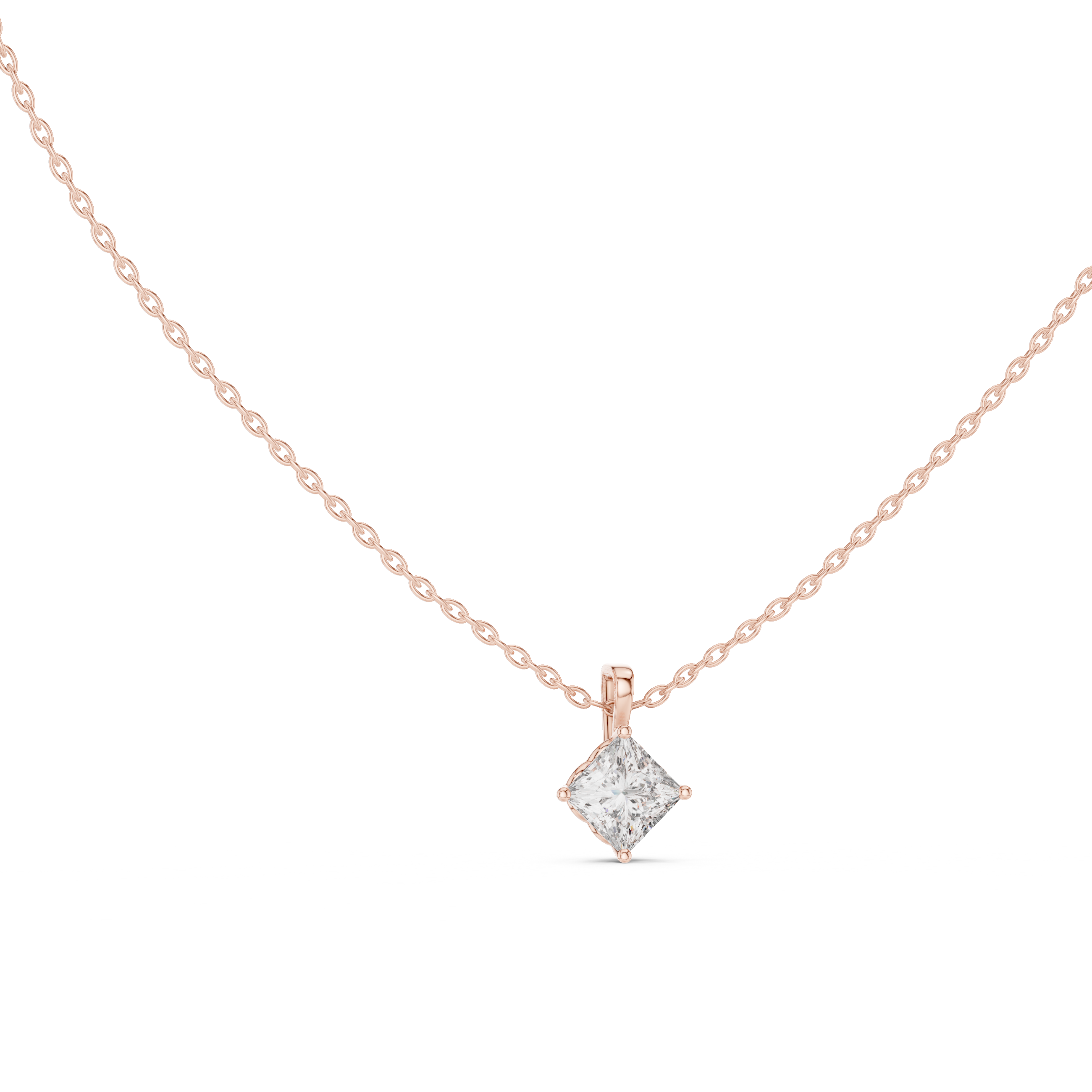 Princess Solitaire Lab Grown Diamond Pendant