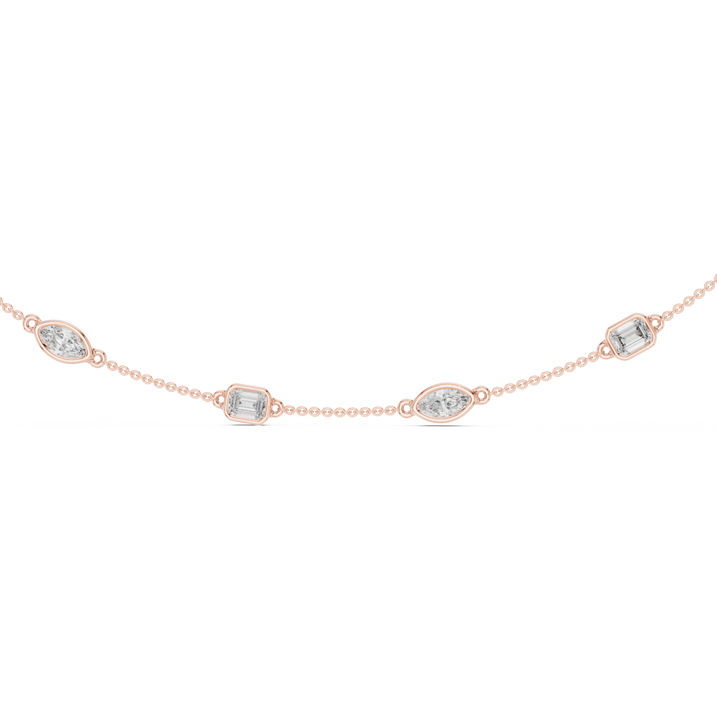 Elegant Gold Bezel-Set Lab Grown Diamond Necklace