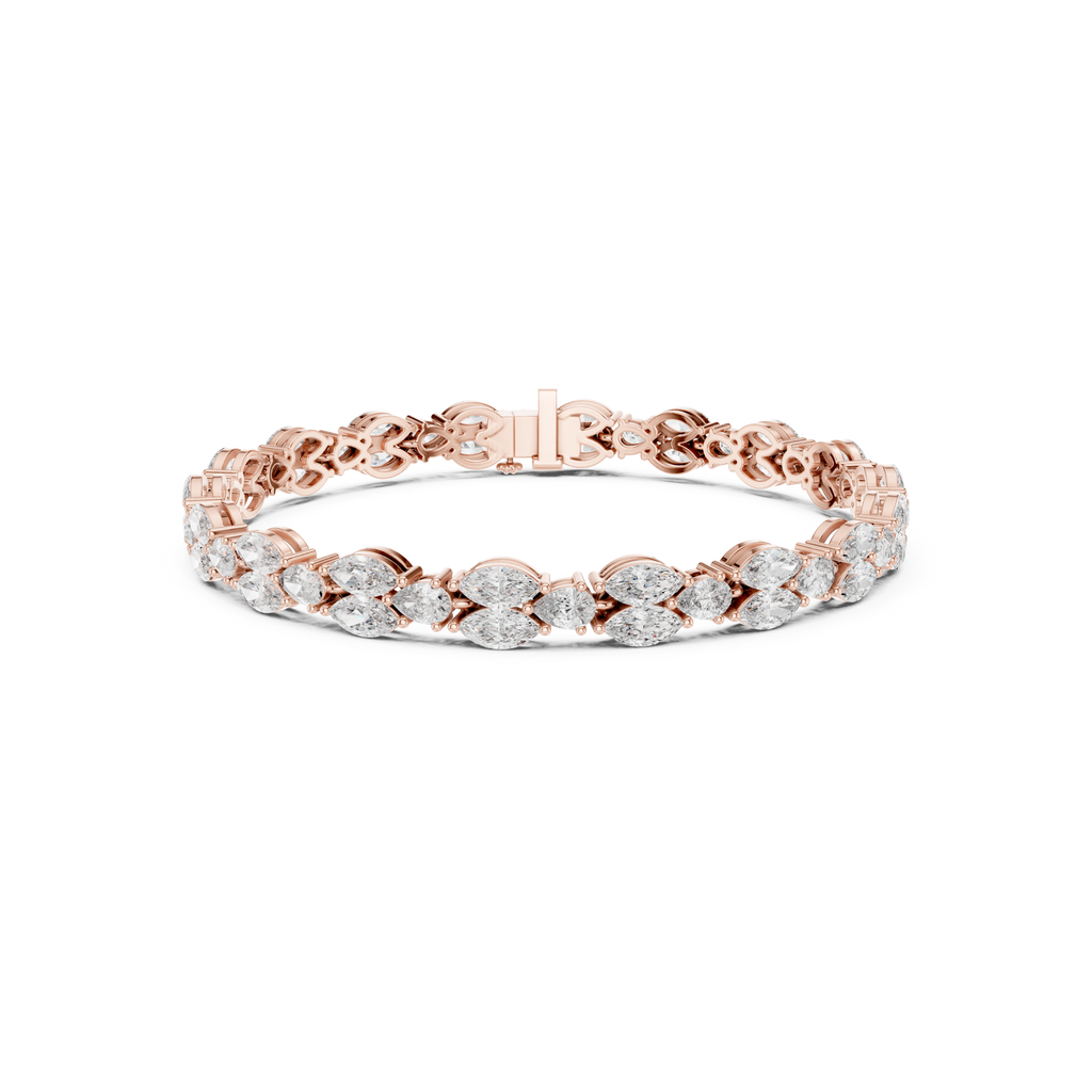 Pear-Cut Lab Grown Diamond Tennis Bracelet