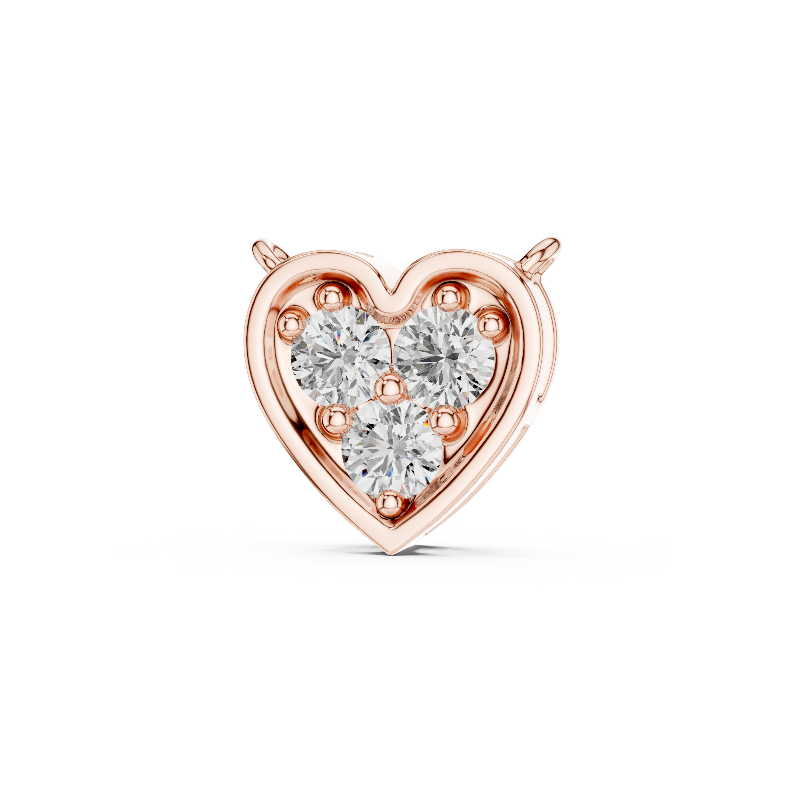 Heart Triple Round Lab Grown Diamond Pendant