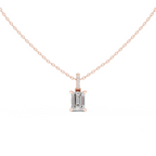 Emerald Cut Solitaire Diamond Pendant