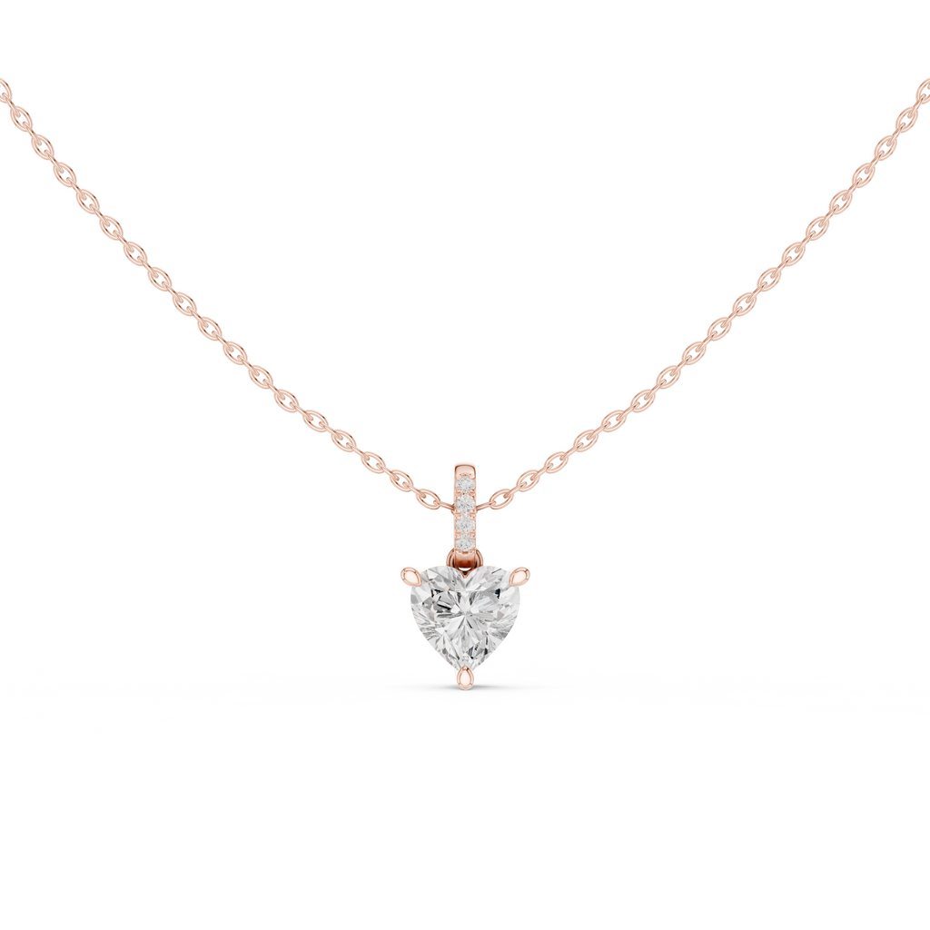 Heart Shape Solitaire Diamond Pendant