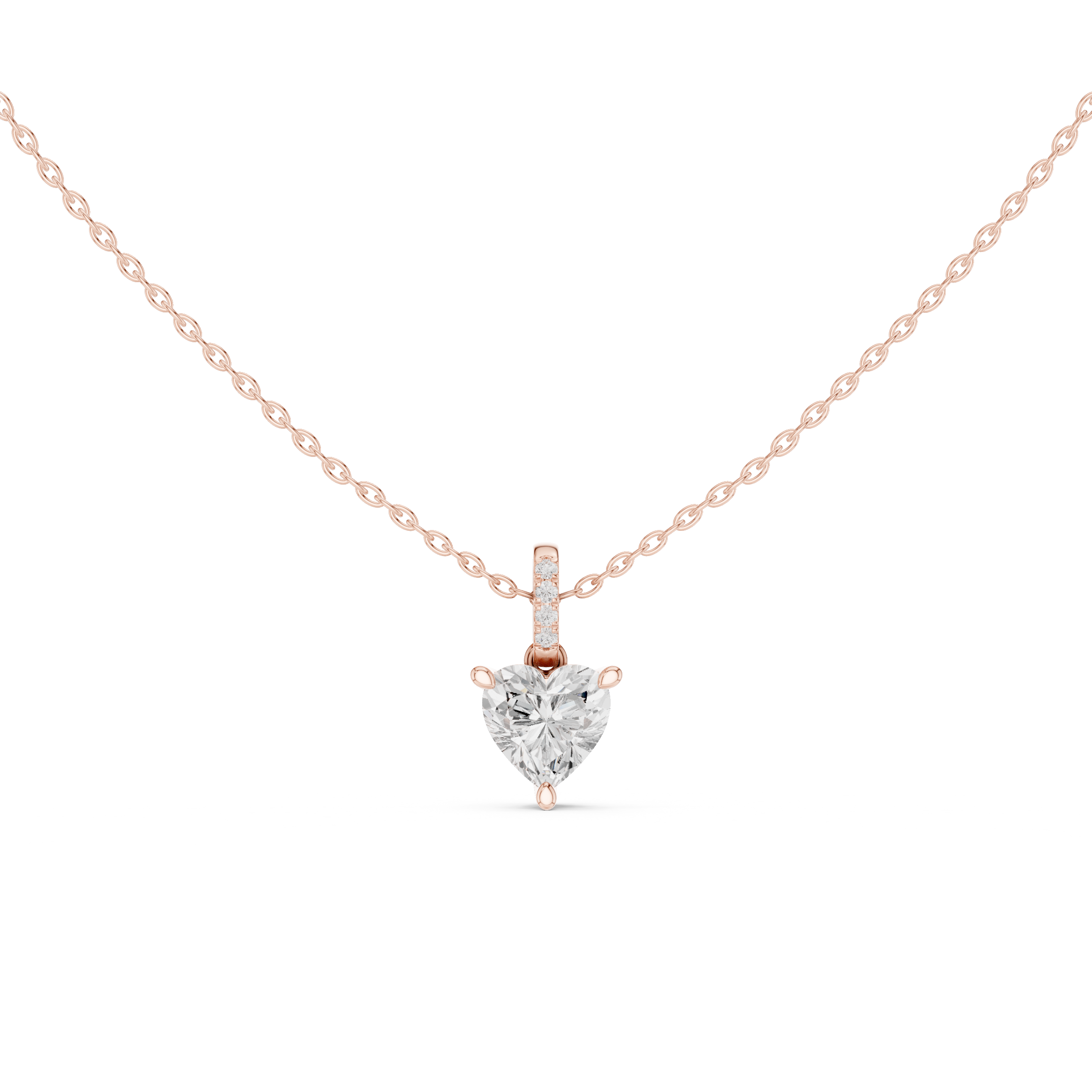 Heart Shape Solitaire Diamond Pendant