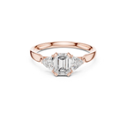 Emerald-Cut Three-Stone Diamond Ring