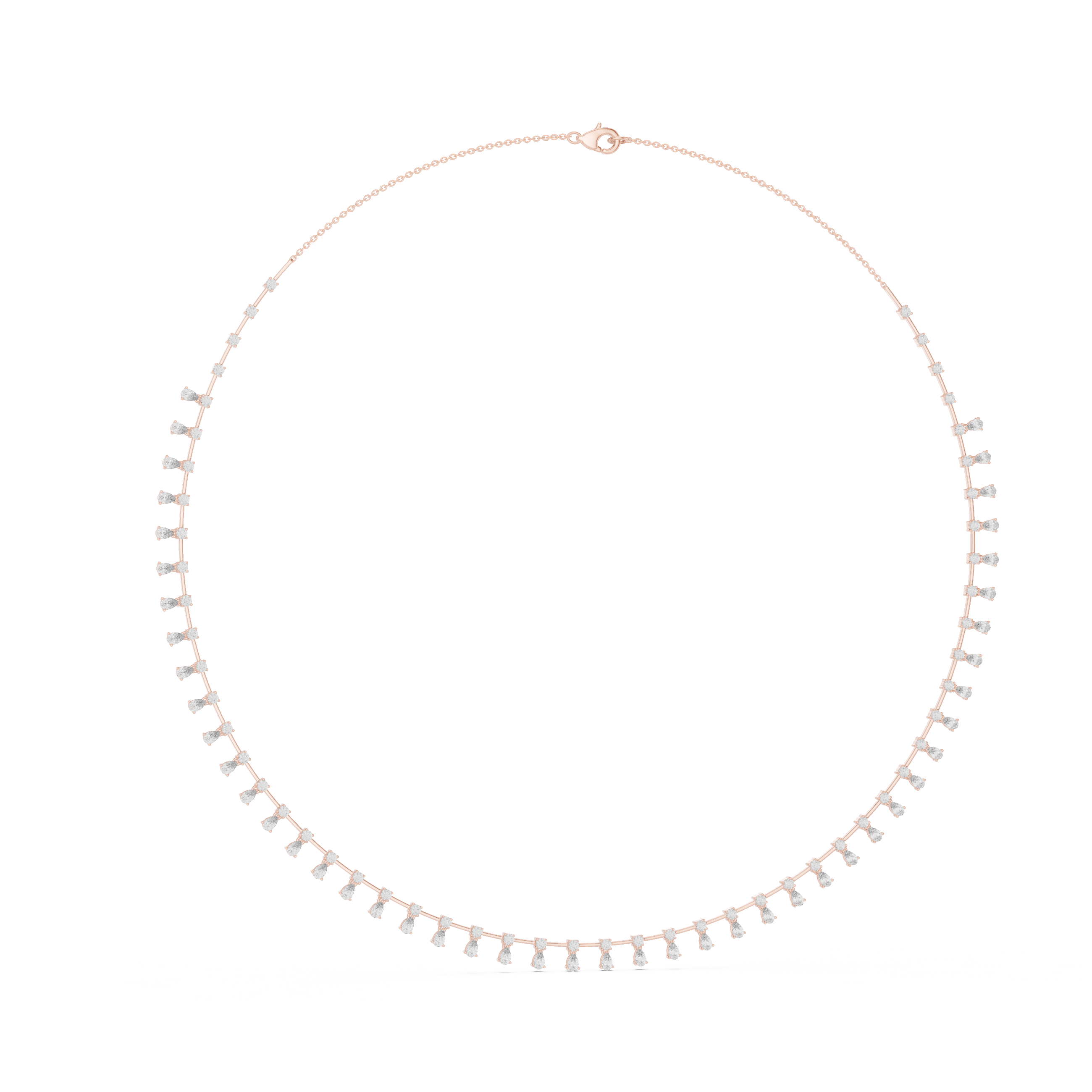 Graduated Dangling Lab Grown Diamond Necklace