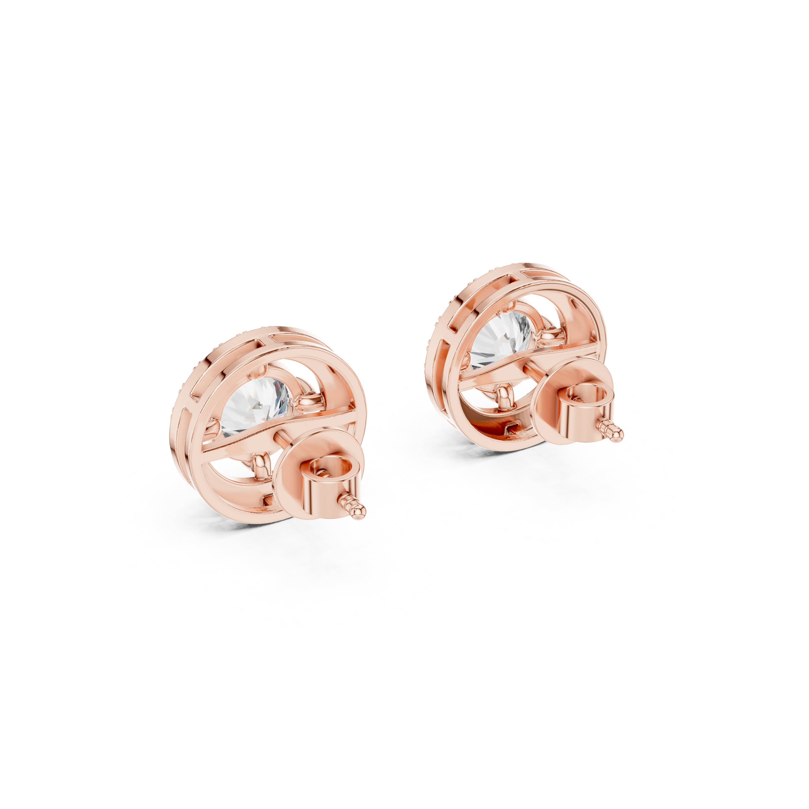 Elegant Halo Lab Grown Diamond Earring