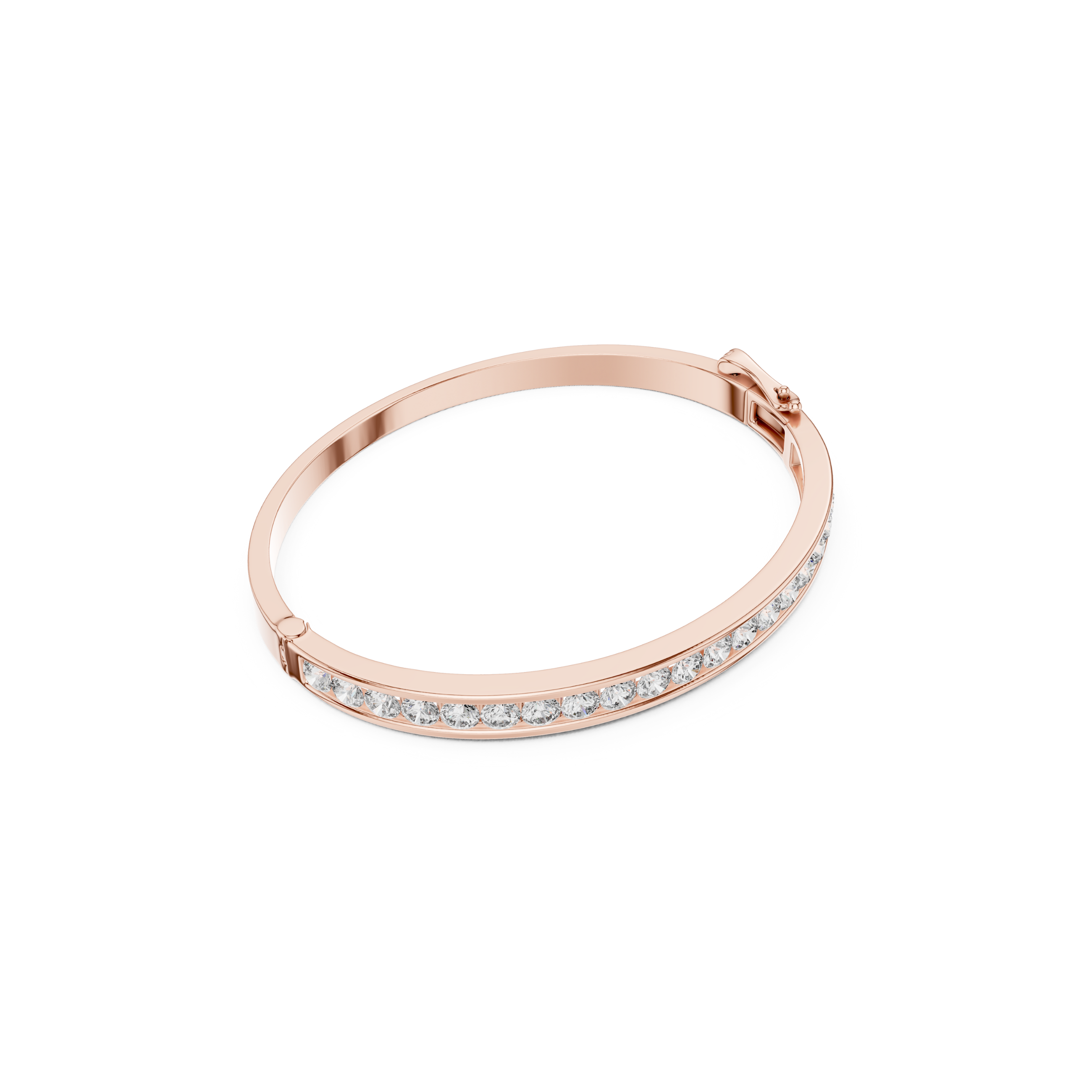 Channel-Set Lab Grown Diamond Bangle Bracelet